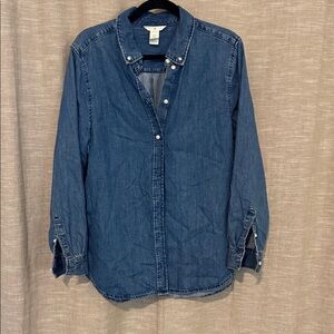 H&M Women's Denim Button-Down Shirt - Blue